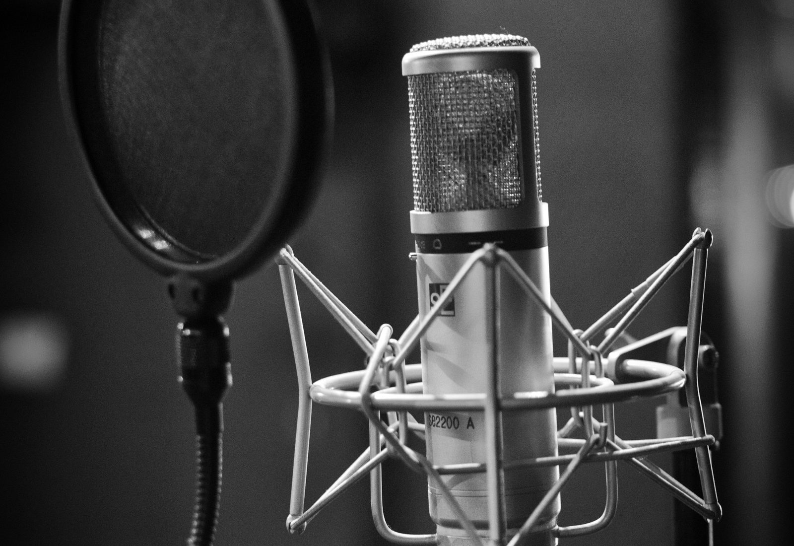 Broadcast microphone in a studio